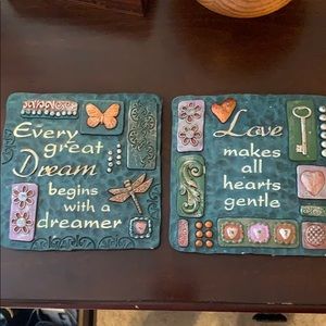❤️ Quantity of 2 -6x6-wall plaques-